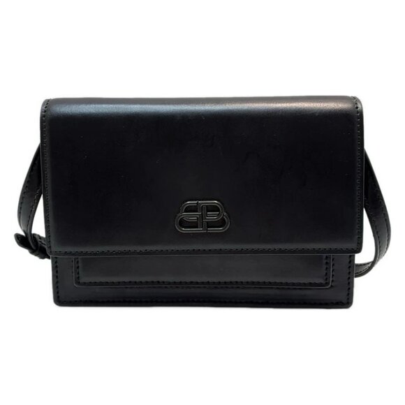 Auth BALENCIAGA Sharp Bag XS 594938 Black Leather - Shoulder Bag - Picture 1 of 8
